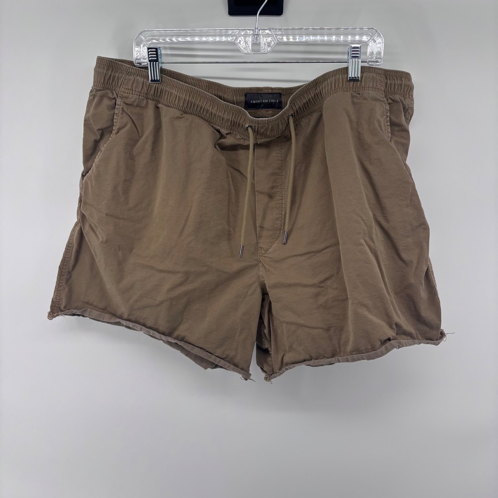 American Eagle Outfitters XXL Flex Khaki Brown Drawstring Casual Shorts - Picture 1 of 6